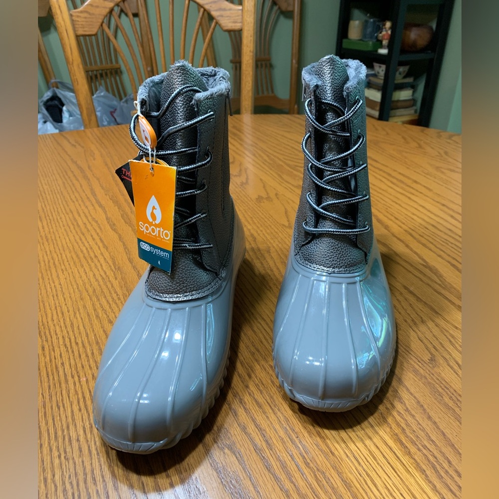 Sporto Gray Winter Rain Duck Boots